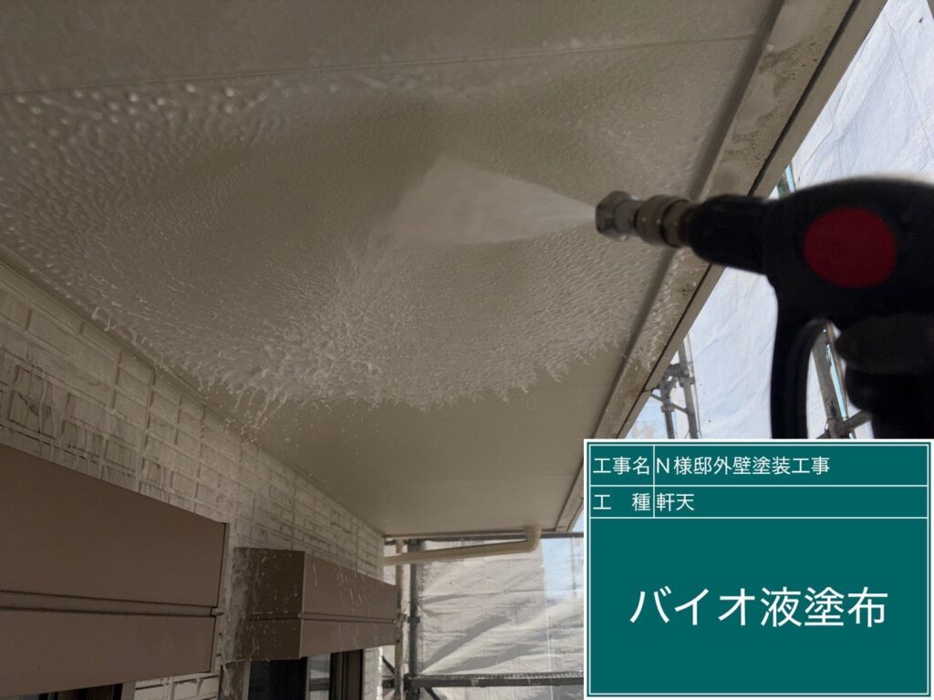 軒天バイオ液塗布