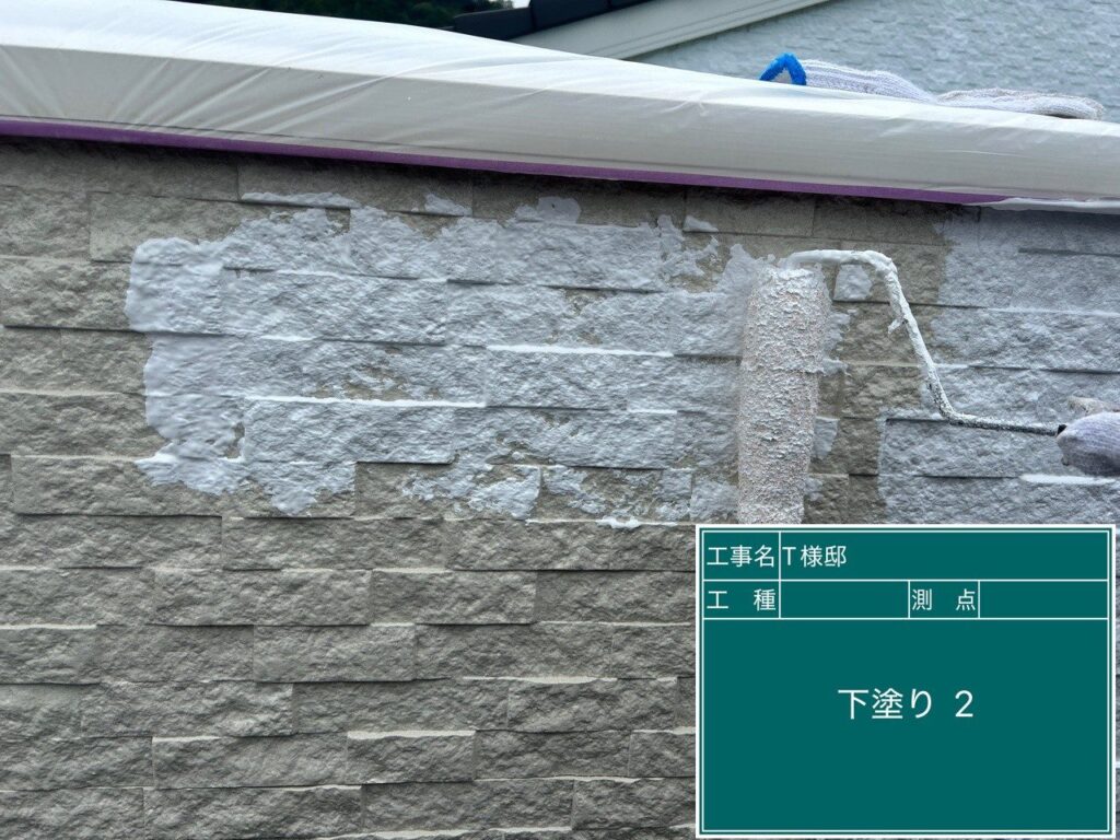 下塗り2回目を行います。（SDサーフエポ）